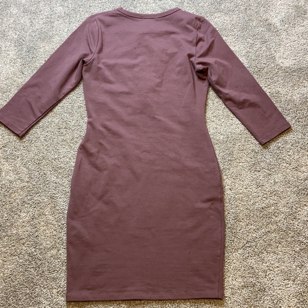 Forever 21 Dusty Purple Lace Front Pencil Dress - Picture 5 of 6